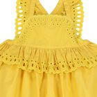 Younger Girls Yellow Broderie Anglaise Dress, 1, hi-res