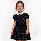 Girls Green Logo Tartan Dress, 1, hi-res