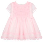Baby Girls Pink Pleated Dress, 2, hi-res