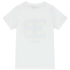 Boys White Logo T-Shirt, 2, hi-res