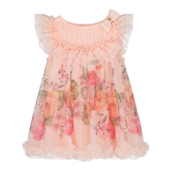 Baby Girls Pink Floral Tulle Dress
