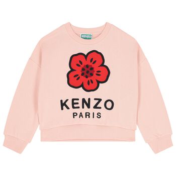 KENZO KIDS Girls Pink Boke Flower Sweatshirt, 1 Girls Pink Boke Flower Sweatshirt