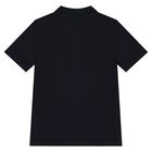 Boys Navy Blue Logo Polo Shirt, 1, hi-res