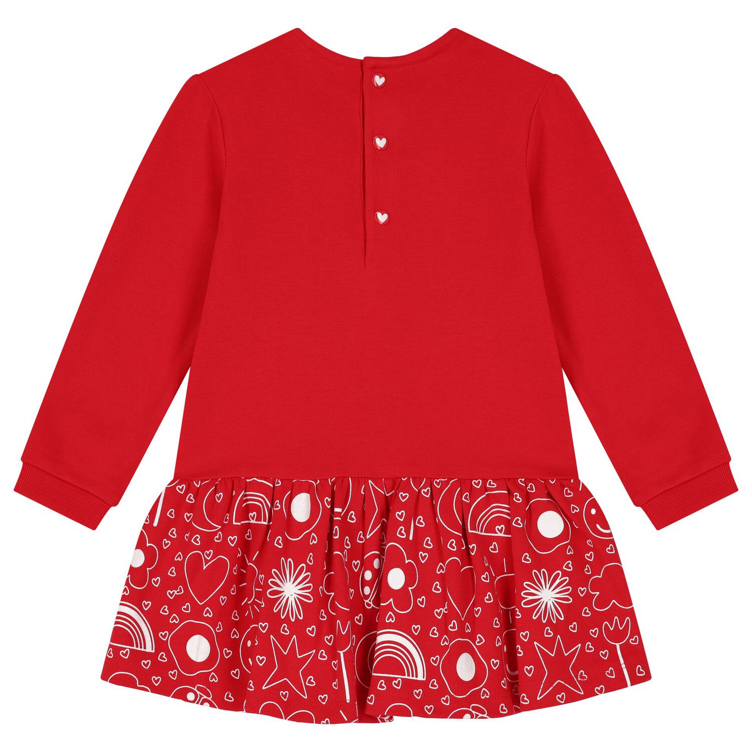 Girls Red Flower Dress Set, 1, hi-res