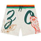 Younger Boys Beige Logo Shorts, 1, hi-res