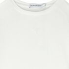 Girls White Logo Long Sleeve Top, 1, hi-res