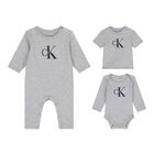 Baby Boys Grey Logo Babygrow Gift Set, 1, hi-res