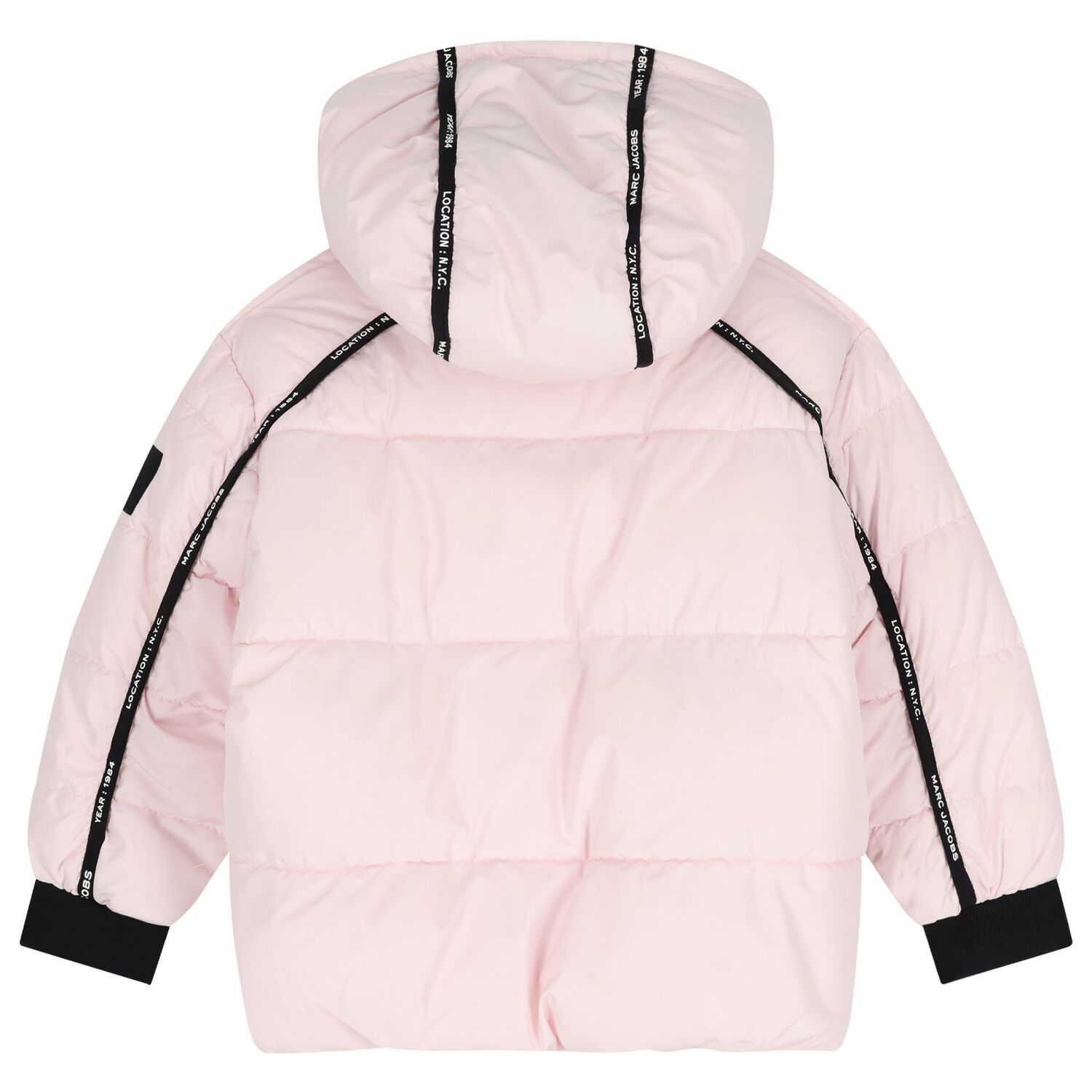 Girls Pink Logo Puffer Jacket, 2, hi-res