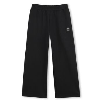 Girls Black Boke Flower Logo Trousers