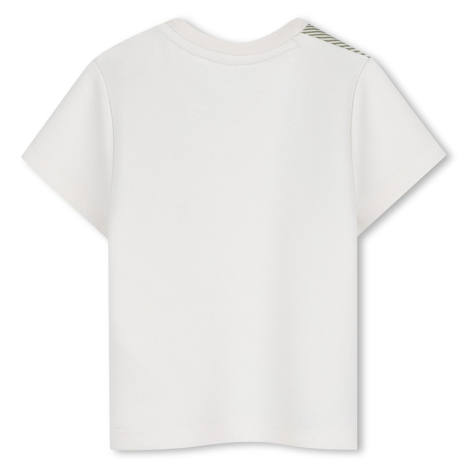 Younger Boys White & Beige Logo T-Shirt, 1, hi-res