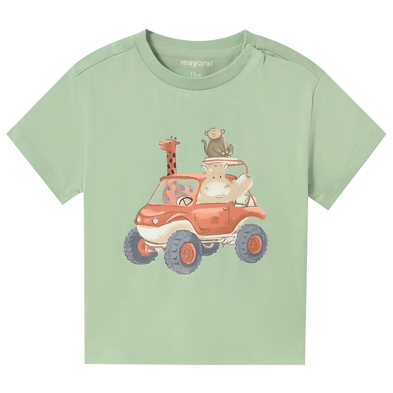 Younger Boys Green Animals T-Shirt, 2, hi-res
