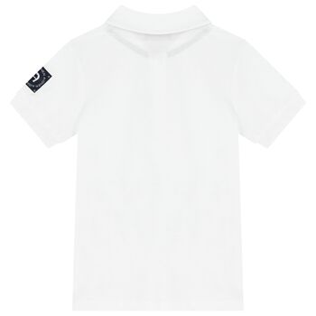 Boys White & Gold Polo Shirt