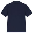 Boys Navy Blue Logo Polo Shirt, 3, hi-res