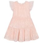 Girls Pink Chiffon Sequin Dress, 1, hi-res