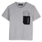 Boys Mini Me Grey Ikon Karl Logo T-Shirt , 1, hi-res