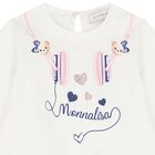 Younger Girls Ivory & Pink Headphones Leggings Set, 1, hi-res