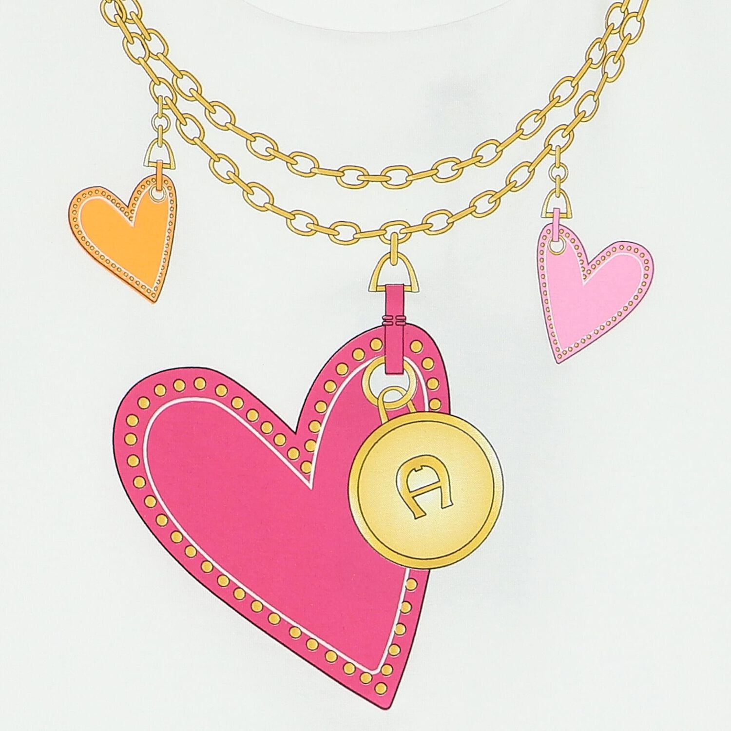 Girls White Logo Hearts T-Shirt, 1, hi-res image number null