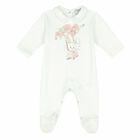 Baby Girls White Rabbit Babygrow, 1, hi-res