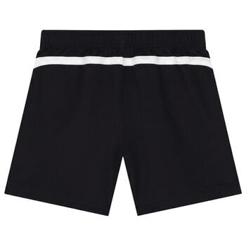 Boys Black & White Logo Shorts