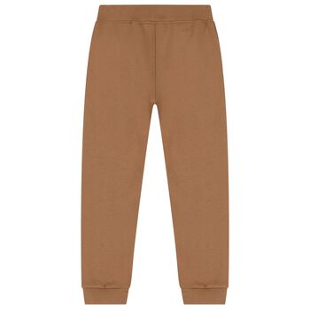Boys Beige Logo Joggers
