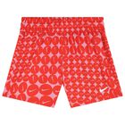 Girls Orange & Pink Logo Shorts, 1, hi-res