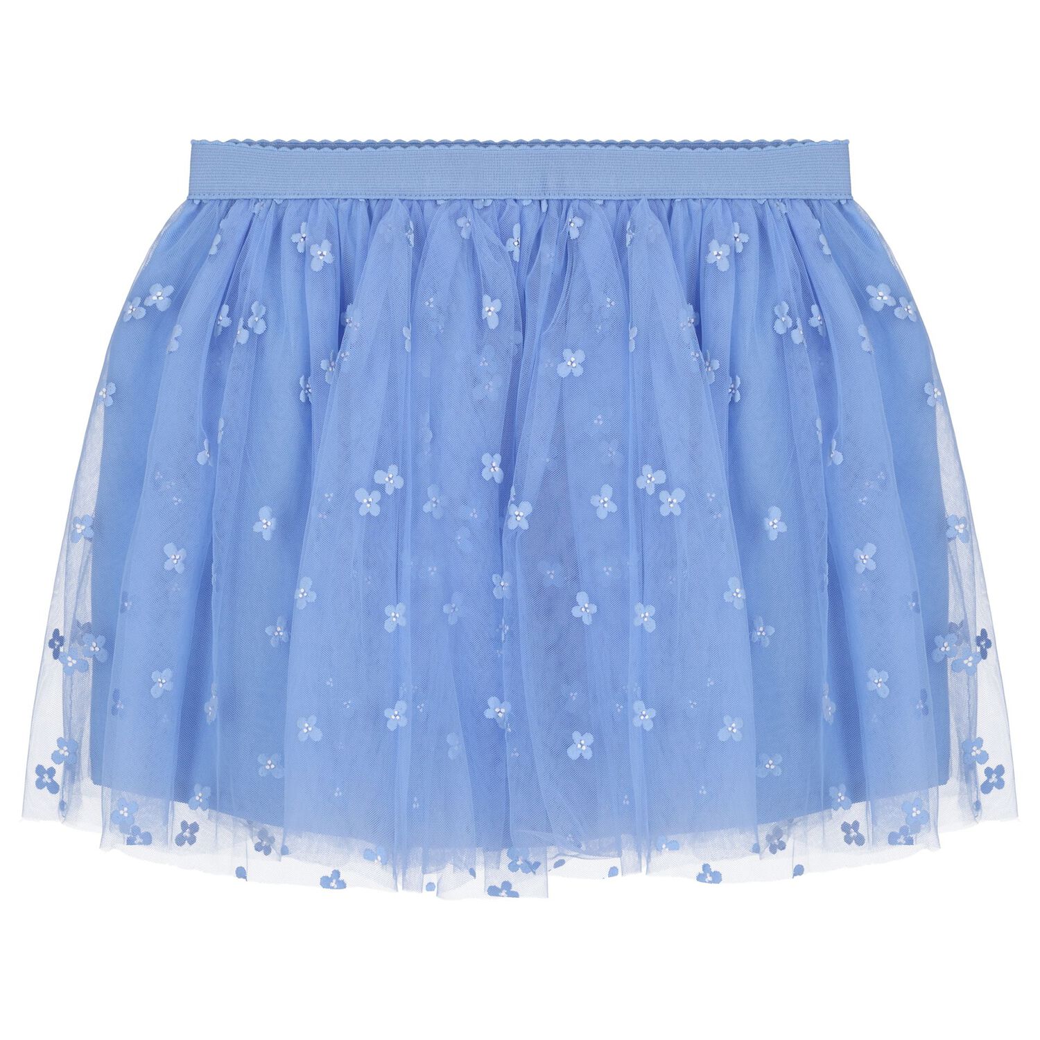Girls Ivory & Blue Tulle Skirt Set, 1, hi-res