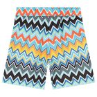 Boys Multi-Coloured Zig Zag Swim Shorts, 1, hi-res