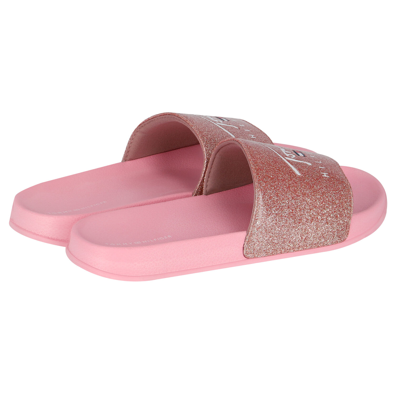 Girls Rose Gold & Pink Sliders, 1, hi-res