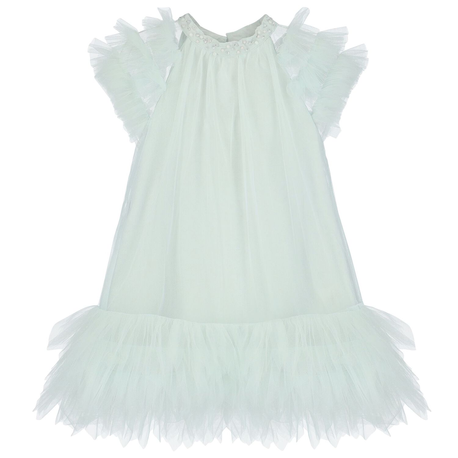 Baby Girls Aqua Tulle Dress Set, 1, hi-res