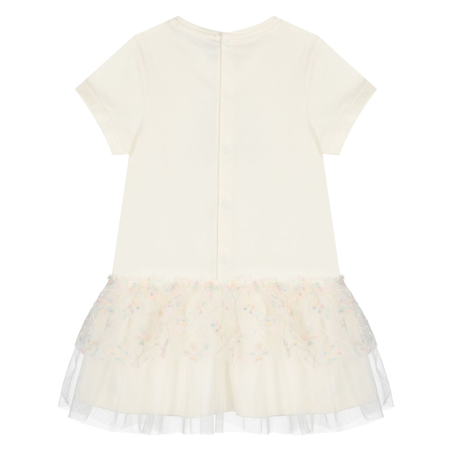 Younger Girls Ivory Bag Dress, 1, hi-res