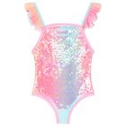 Girls Pink Gradient Swimsuit, 1, hi-res