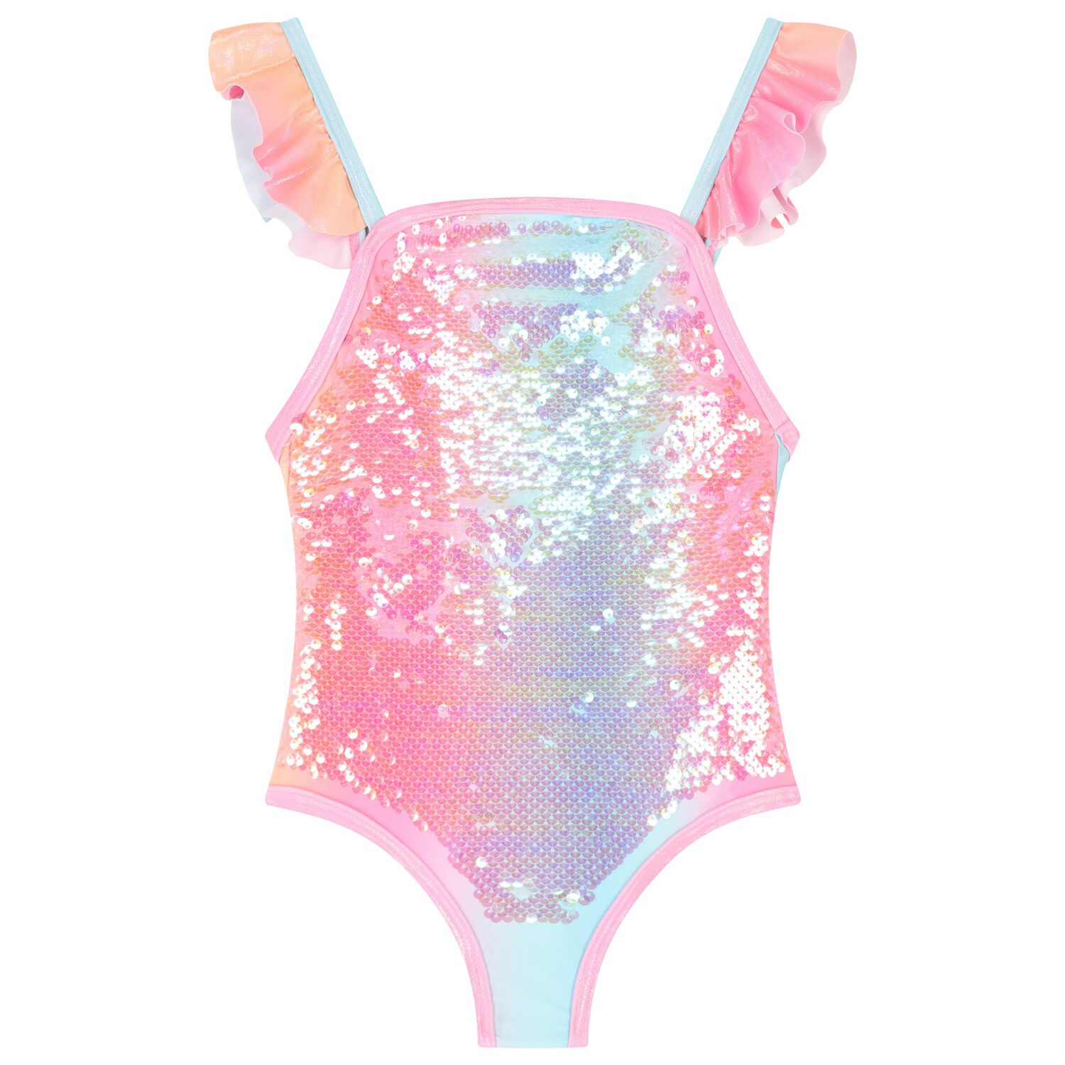 Girls Pink Gradient Swimsuit, 1, hi-res