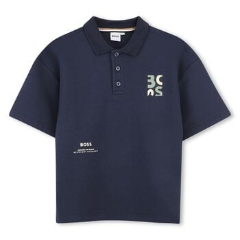 Boys Navy Blue Logo Polo Shirt