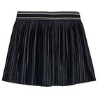 Girls Black Pleated Skirt, 1, hi-res