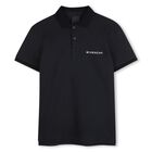 Boys Black logo Polo Shirt, 1, hi-res