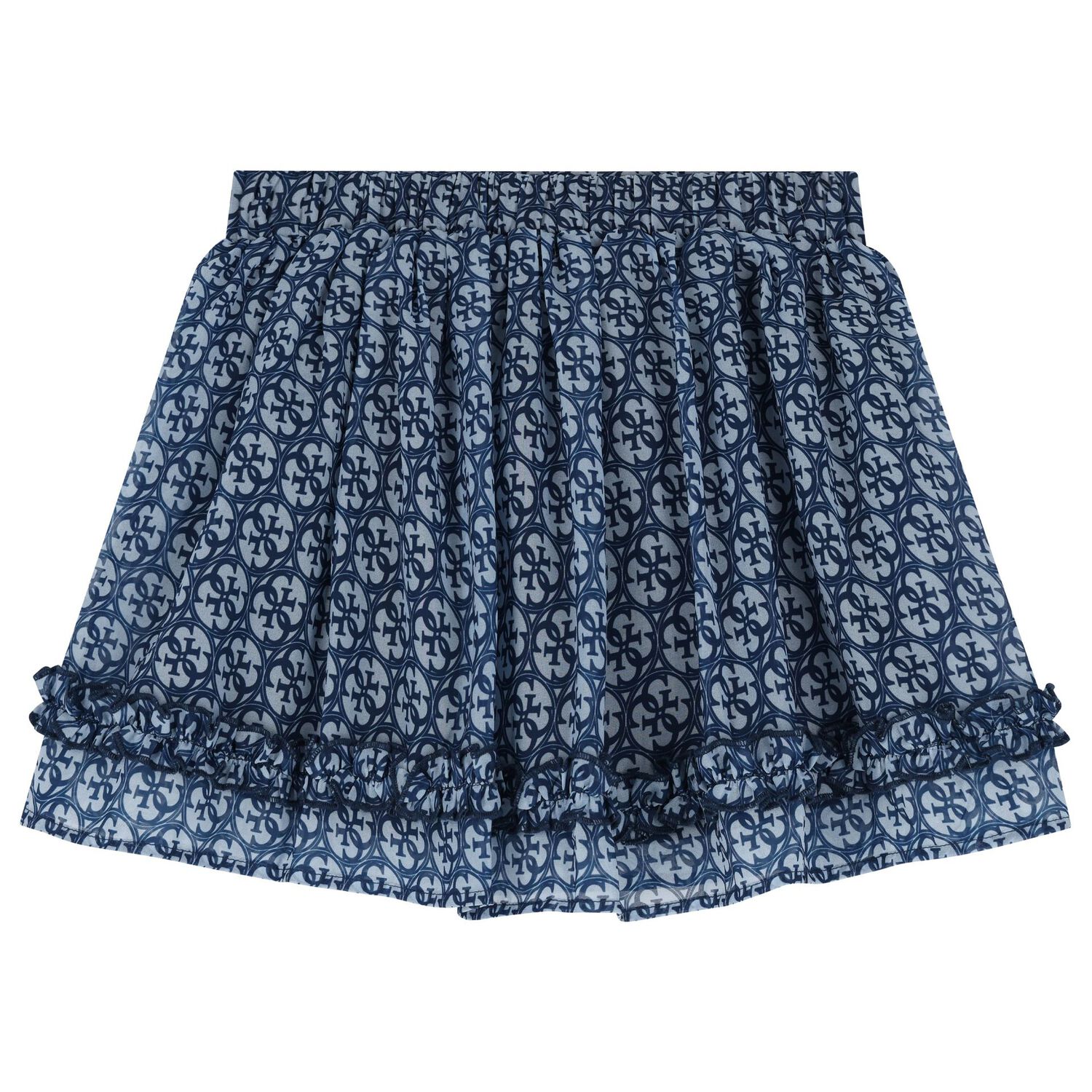 Girls Navy Blue Chiffon Skirt Set, 2, hi-res