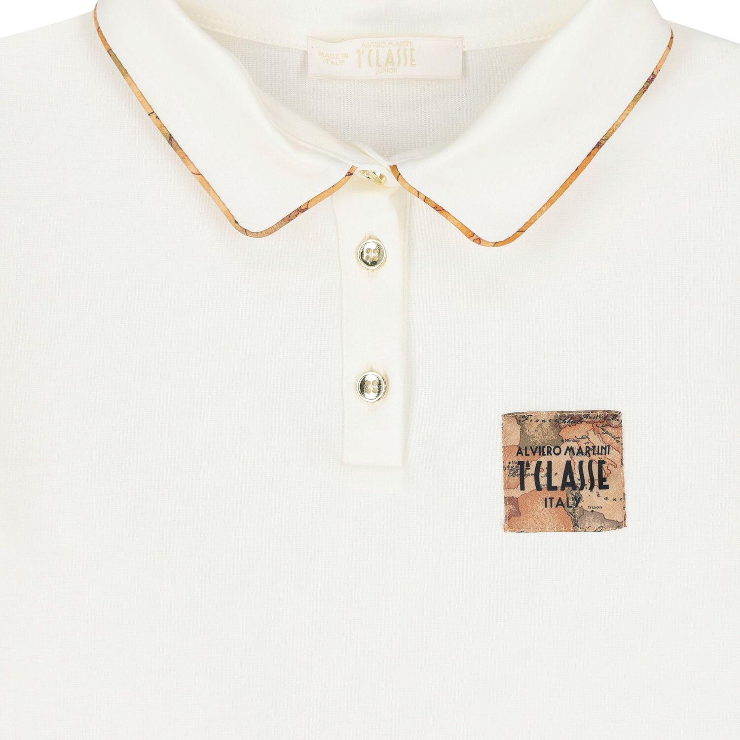 Girls Ivory & Beige Geo Map Dress, 1, hi-res