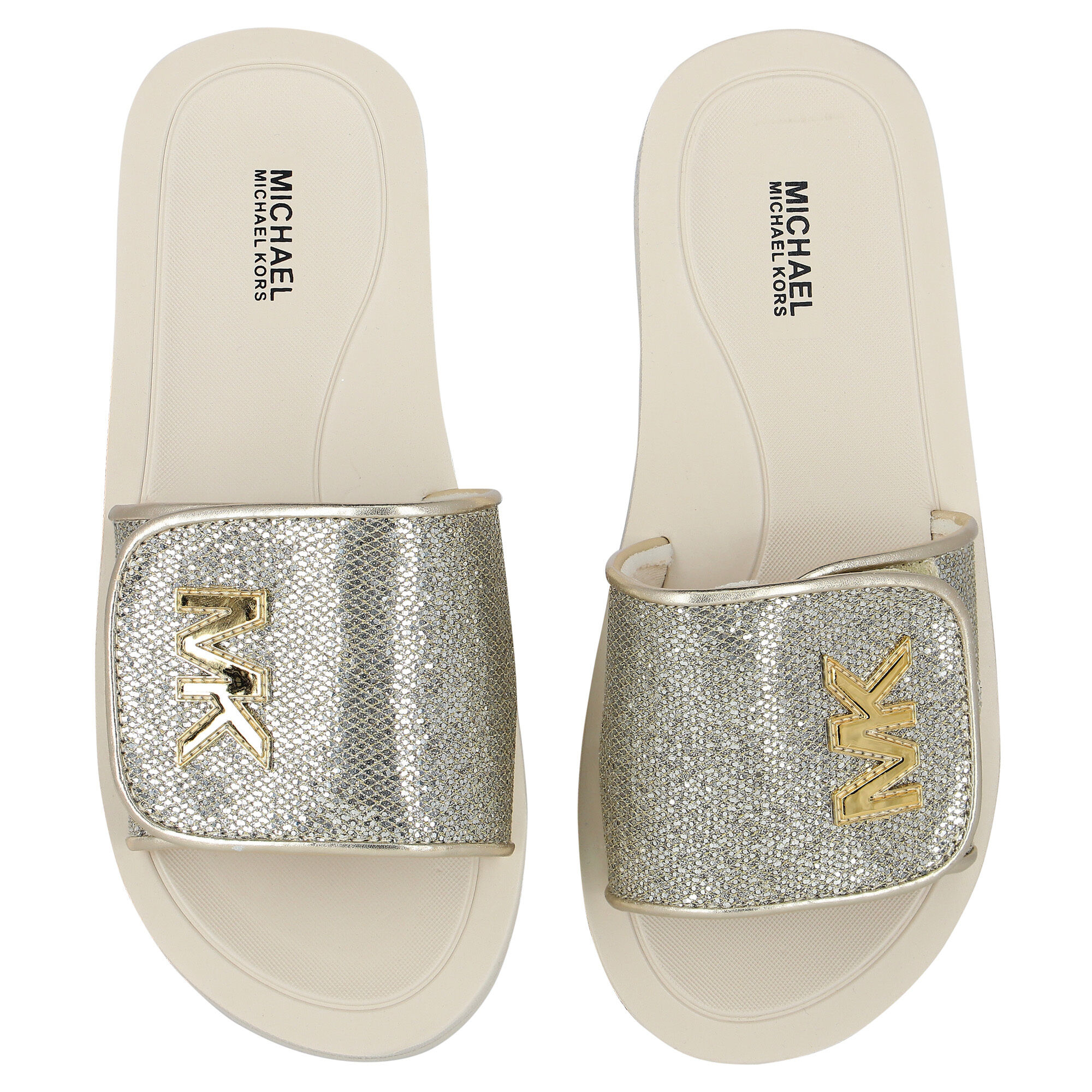 Michael kors gold sliders sales