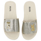 Girls Gold Logo Sliders, 1, hi-res