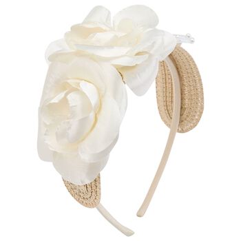 Girls Ivory Flower Headband