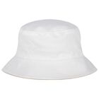 Baby Boys Beige, Navy Blue & White Logo Reversible Hat, 1, hi-res