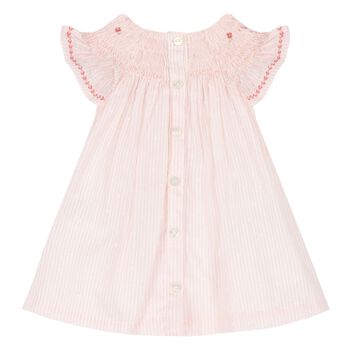 Baby Girls Pink Smocked Cotton Dress
