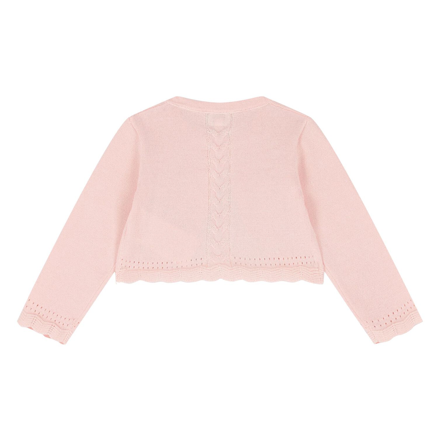 Younger Girls Pink Knitted Cardigan, 2, hi-res