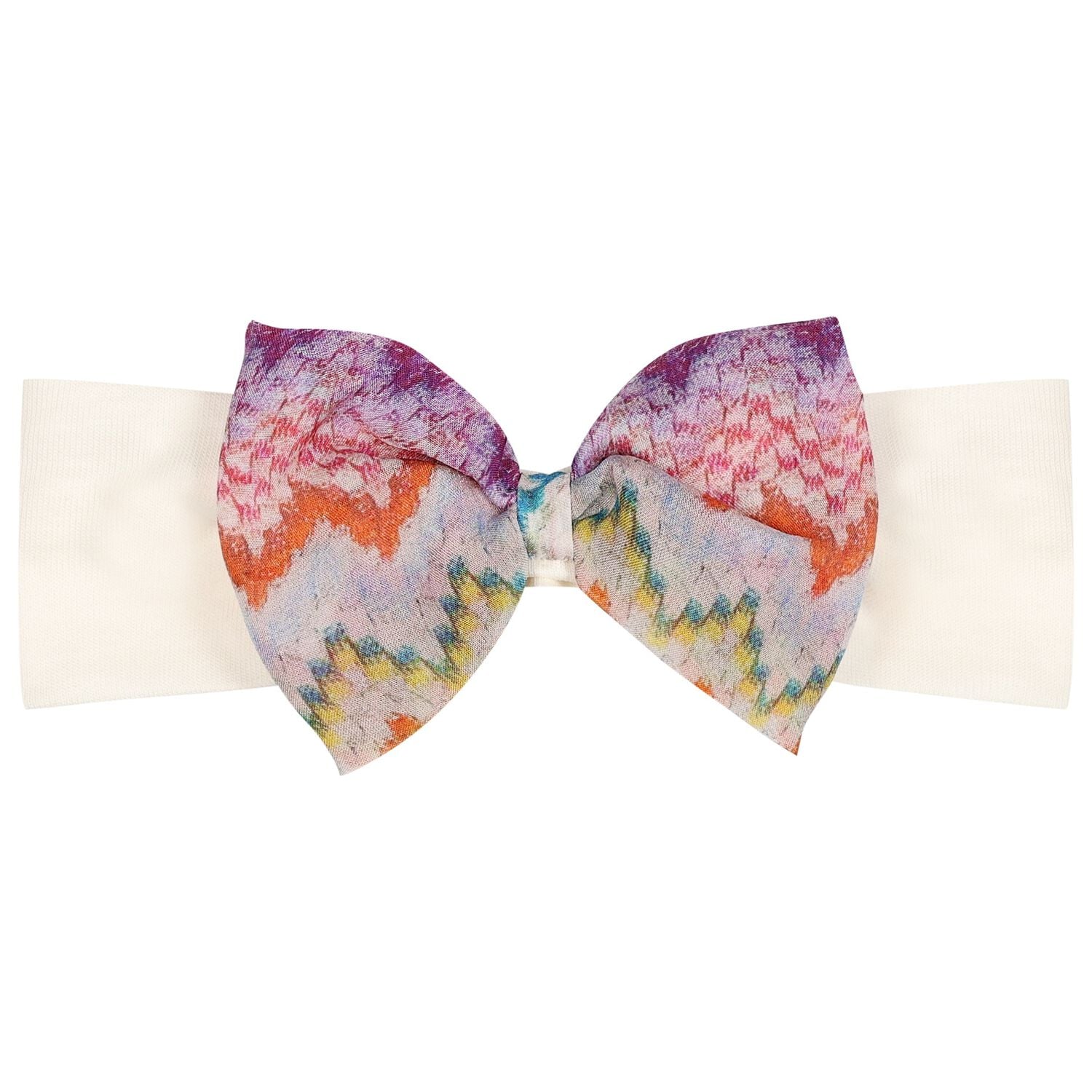 Baby Girls Ivory Bow Headband, 1, hi-res