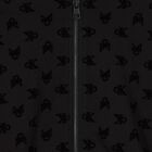 Girls Black Logo Hooded Zip Up Top, 1, hi-res