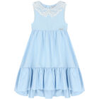 Girls Blue & Ivory Dress, 1, hi-res