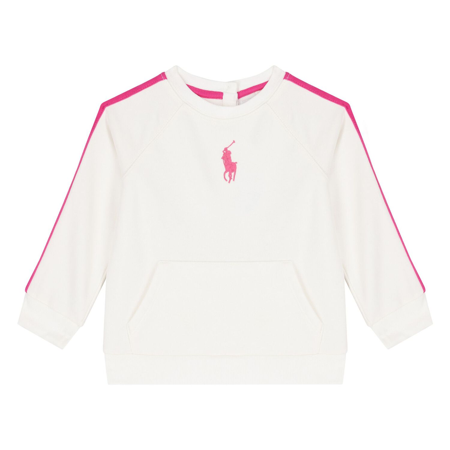 Baby Girls Ivory & Pink Logo Tracksuit, 1, hi-res