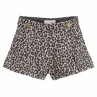 Girls Navy & Gold Jacquard Shorts, 1, hi-res