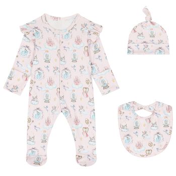 Baby Girls Pink Princess Babygrow Gift Set (3 Piece)