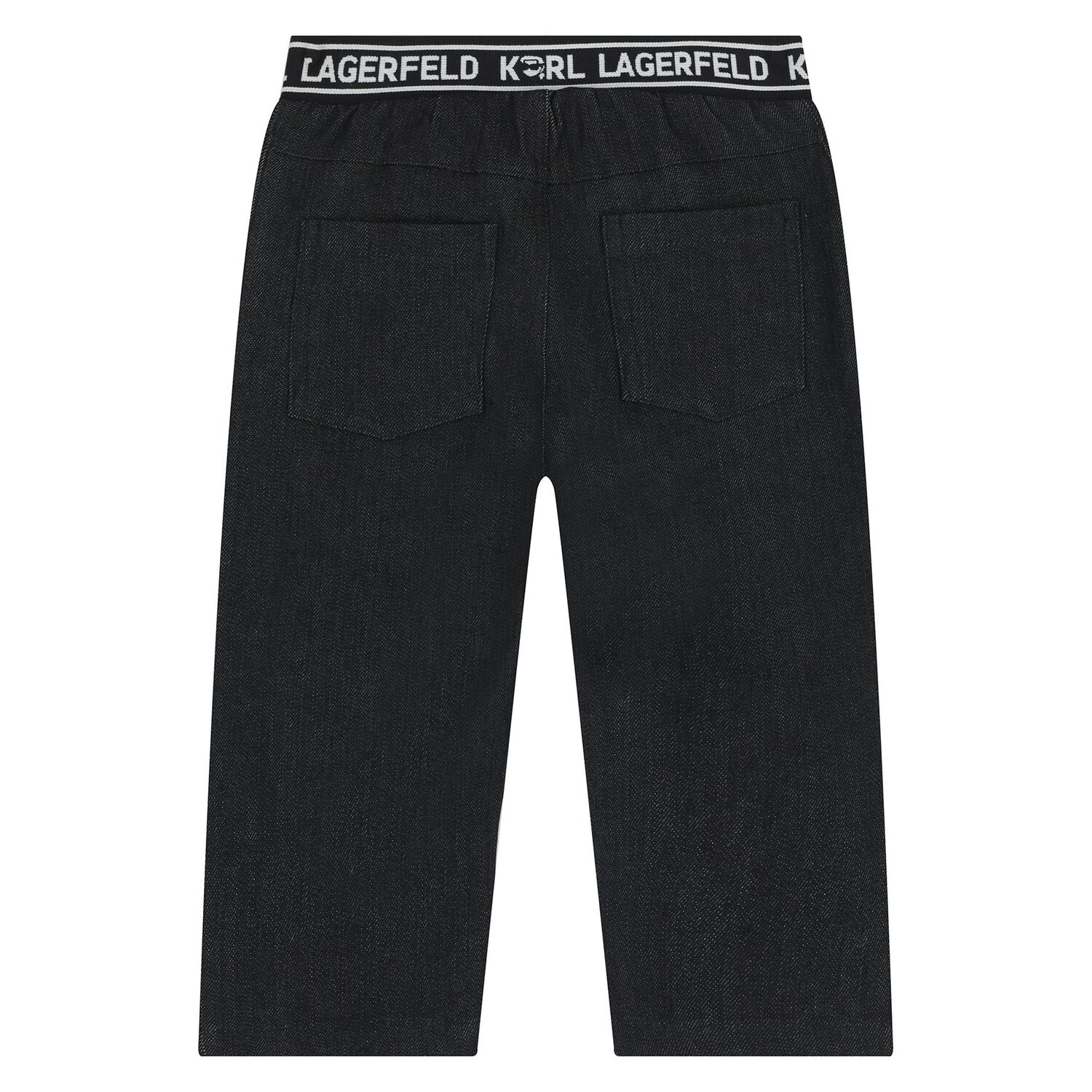 Younger Boys White & Black Denim Trousers Set, 1, hi-res